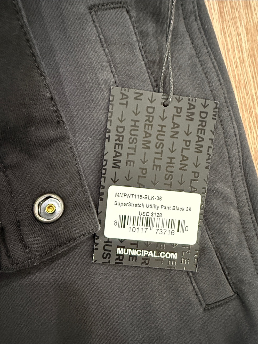 NWT - Municipal Super Stretch Men's Black Performance Pants - Picture 2 of 3